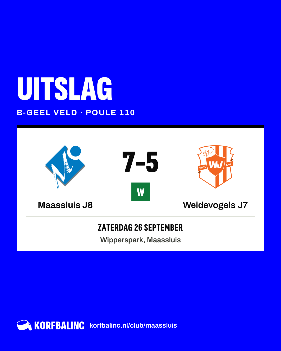 Maassluis J8 - Weidevogels J7