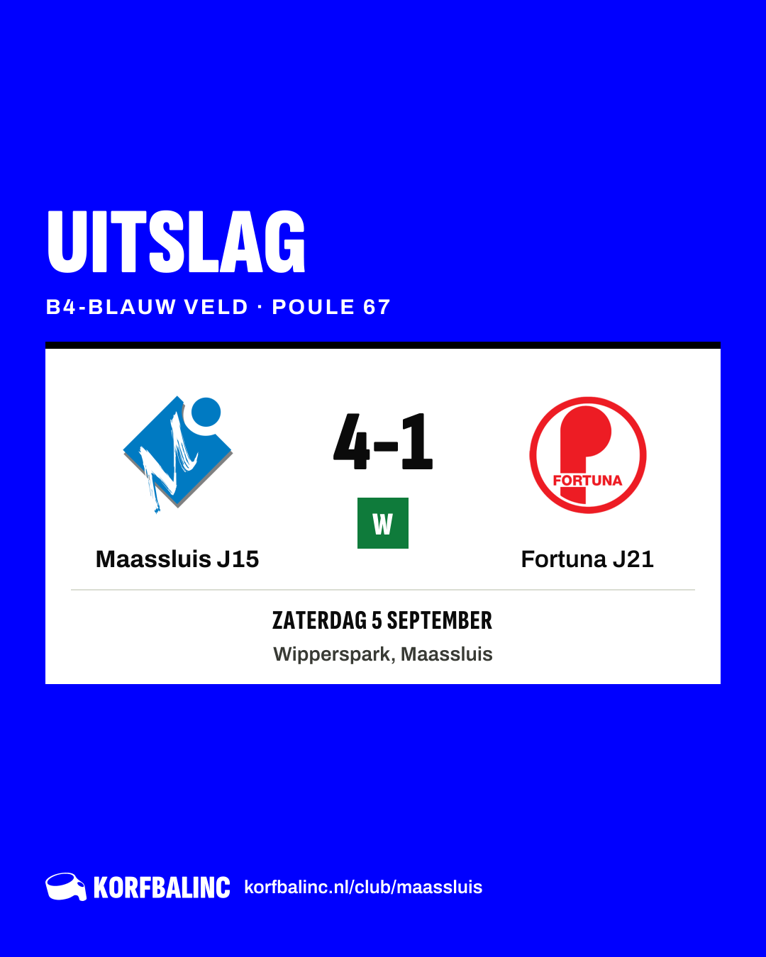 Maassluis J15 - Fortuna J21