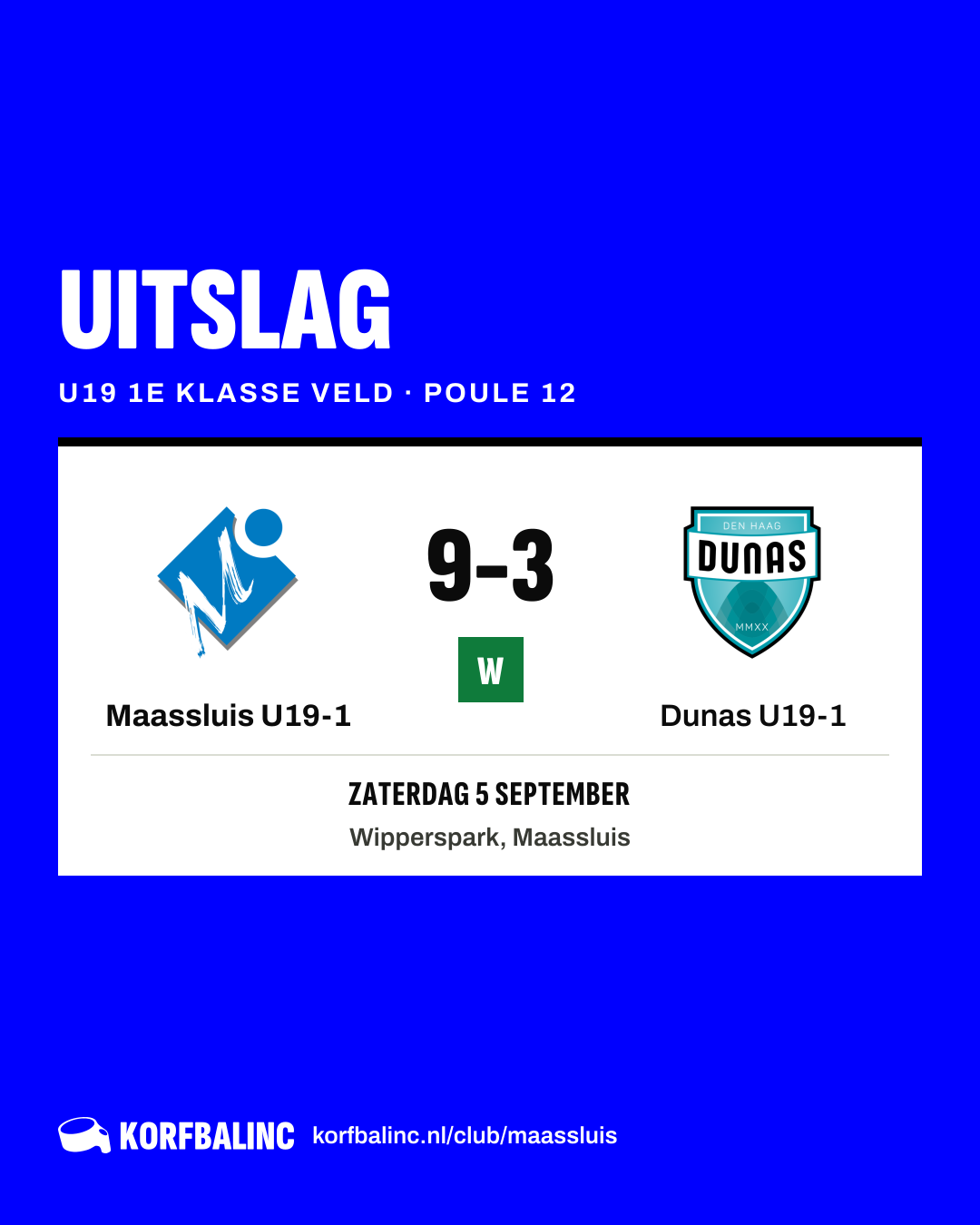Maassluis U19-1 - Dunas U19-1