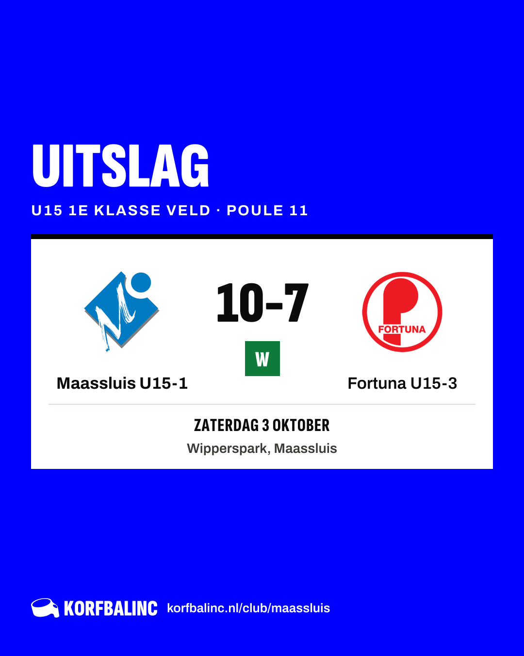 Maassluis U15-1 - Fortuna U15-3