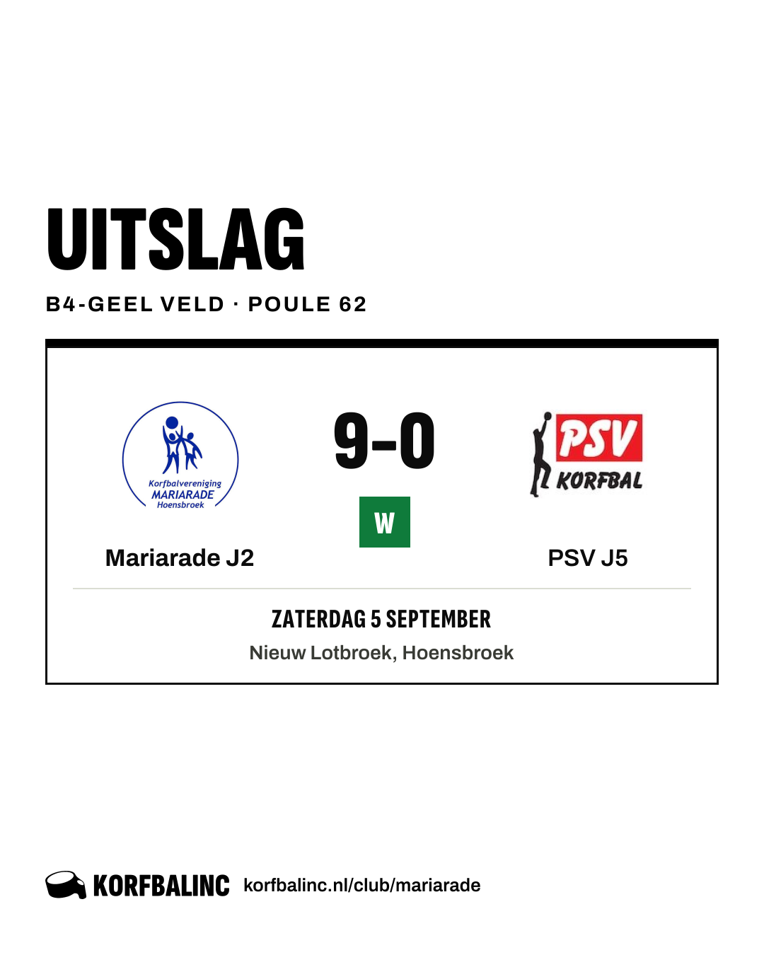 Mariarade J2 - PSV J5
