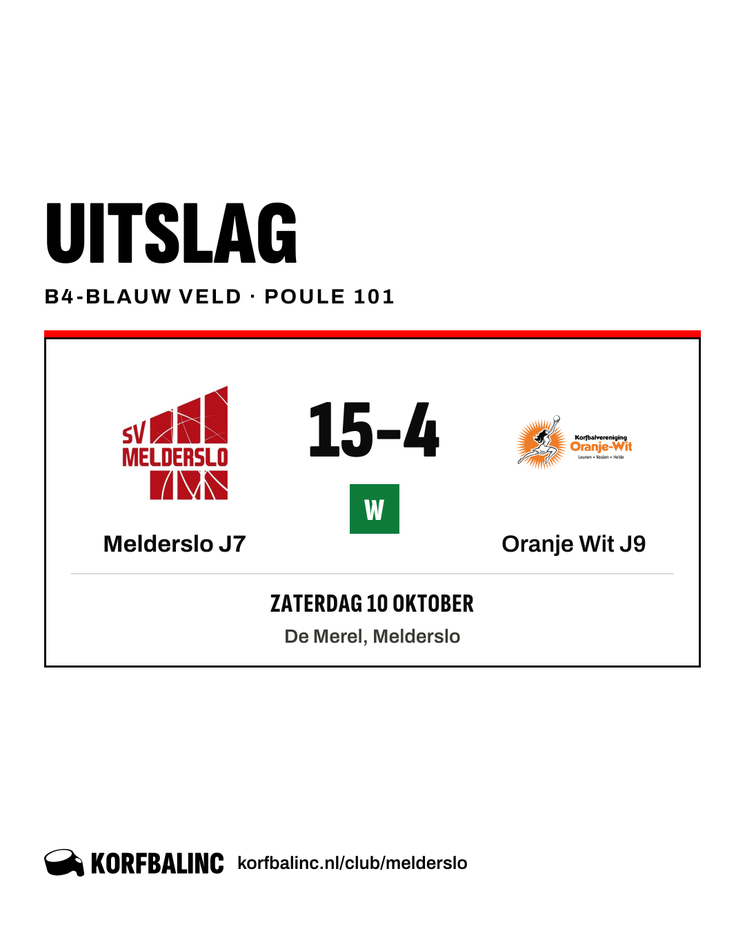 Melderslo J7 - Oranje Wit J9