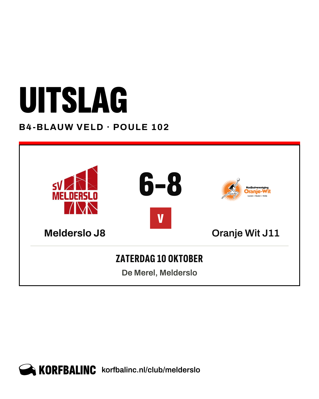 Melderslo J8 - Oranje Wit J11