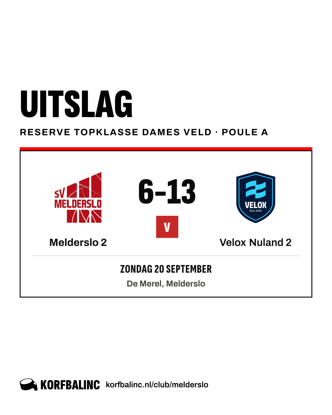 Melderslo 2 - Velox Nuland 2