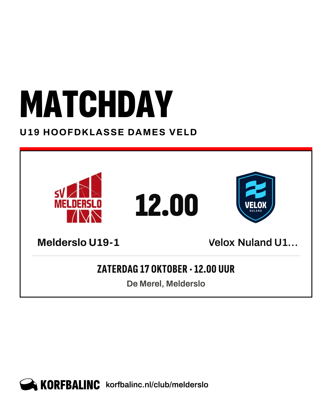 Melderslo U19-1 - Velox Nuland U19-1
