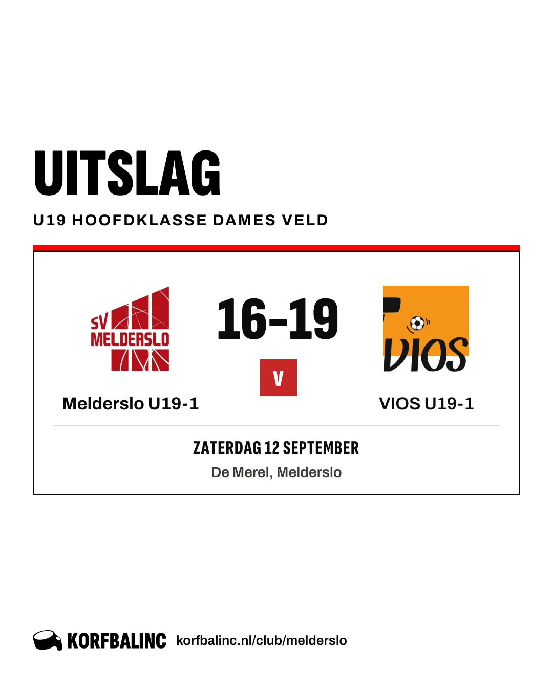 Melderslo U19-1 - VIOS U19-1