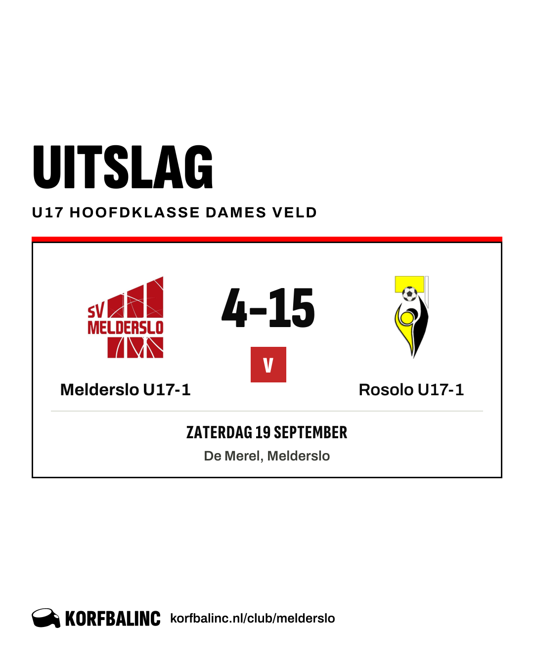 Melderslo U17-1 - Rosolo U17-1