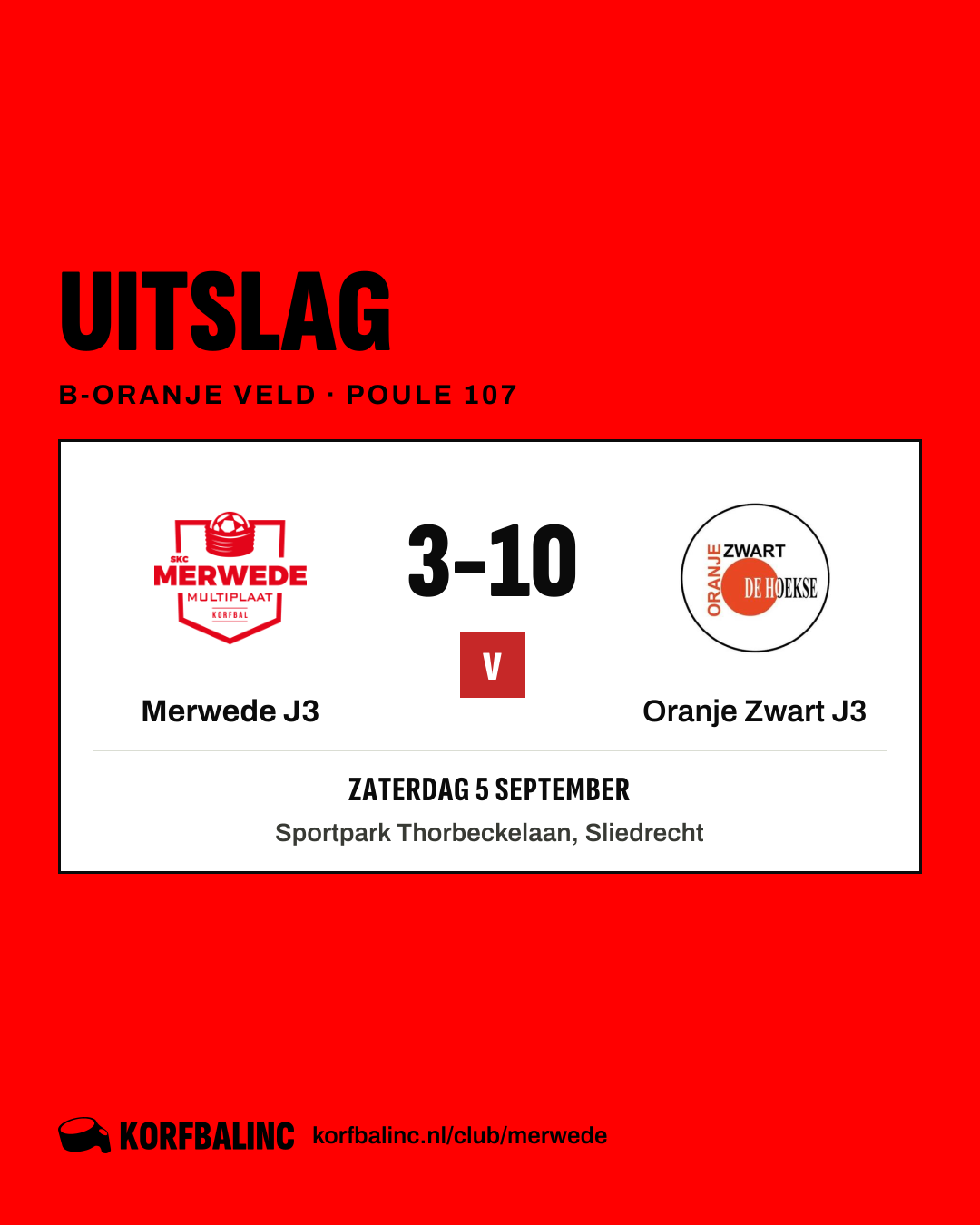 Merwede J3 - Oranje Zwart J3
