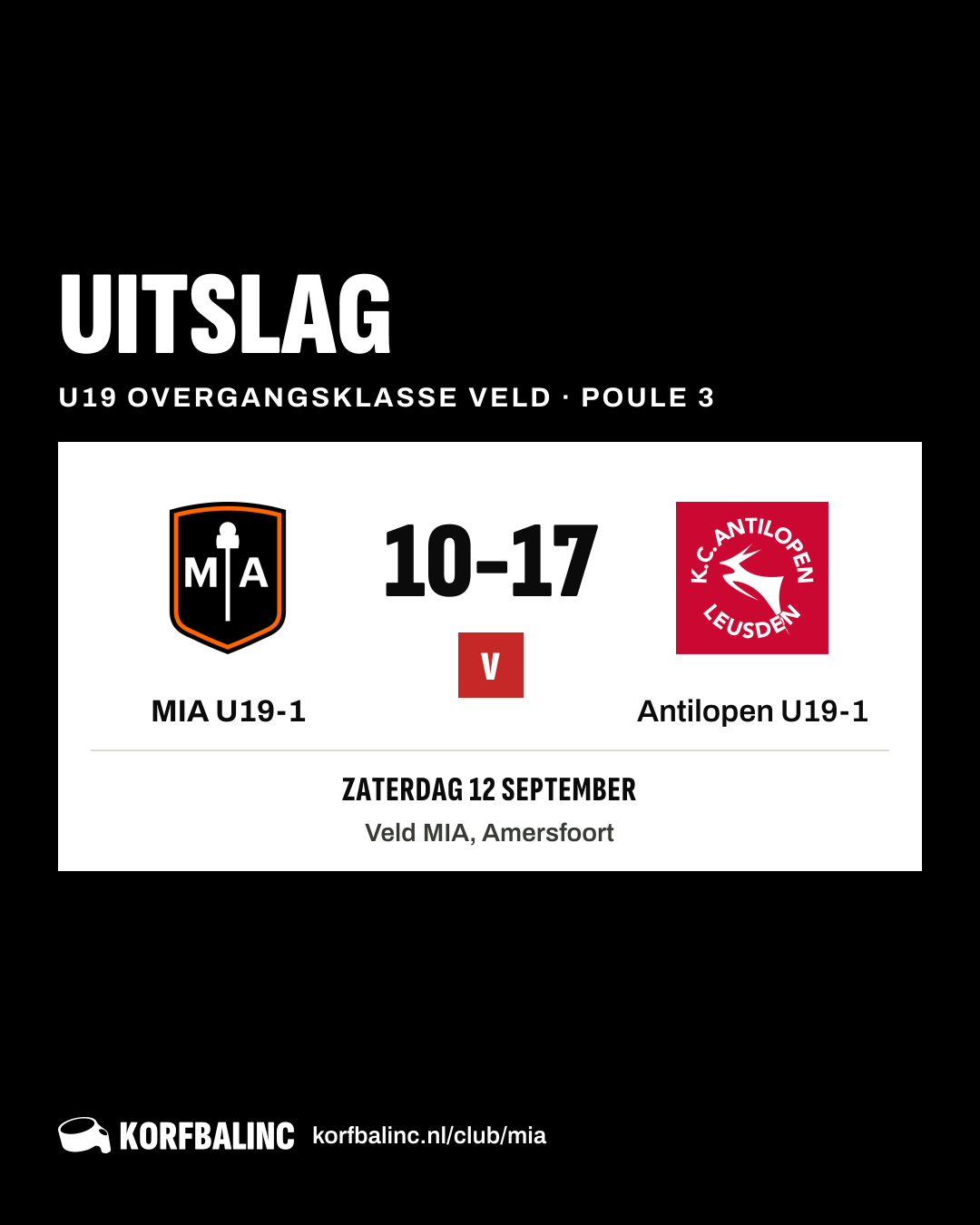 MIA U19-1 - Antilopen U19-1