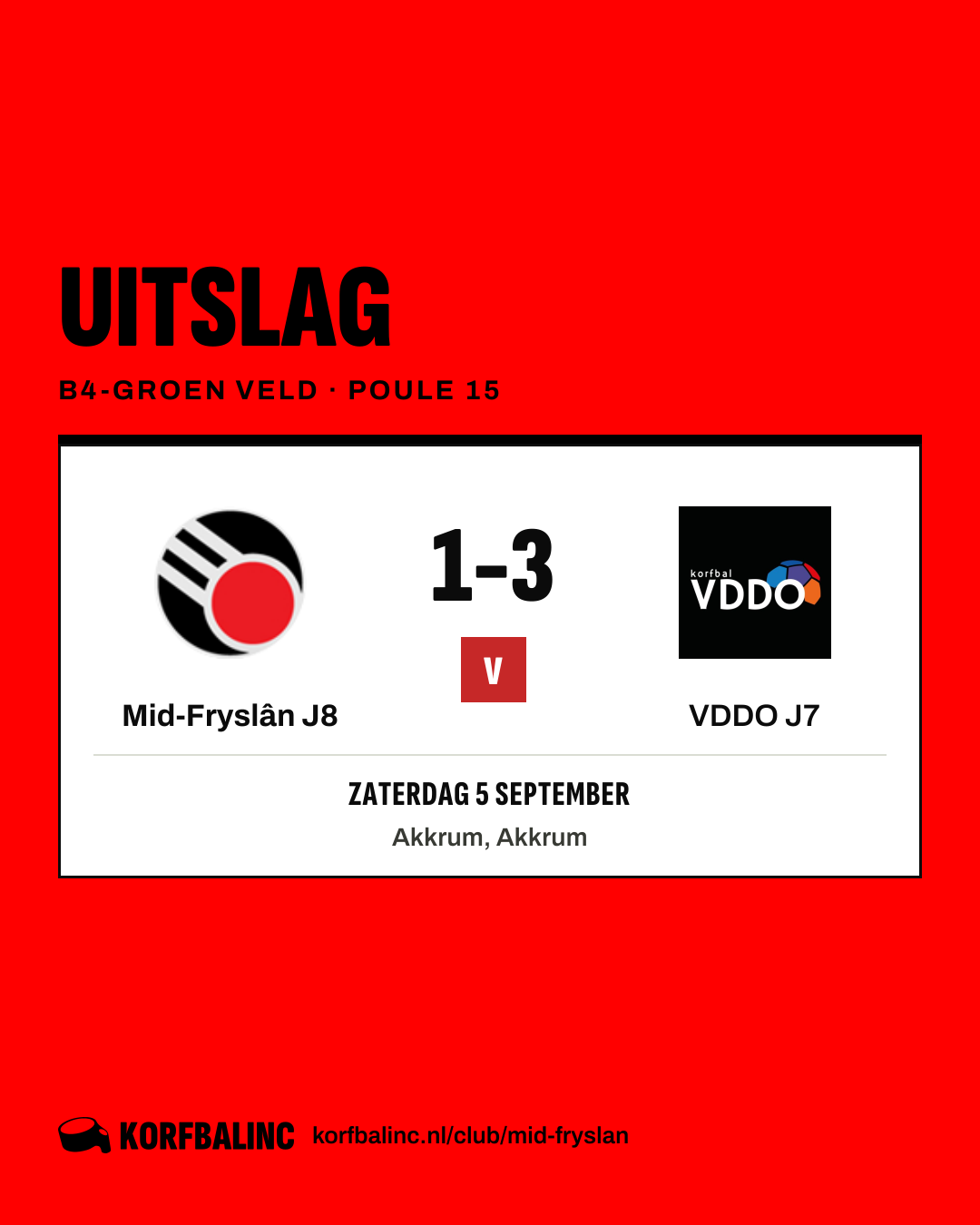 Mid-Fryslân J8 - VDDO J7