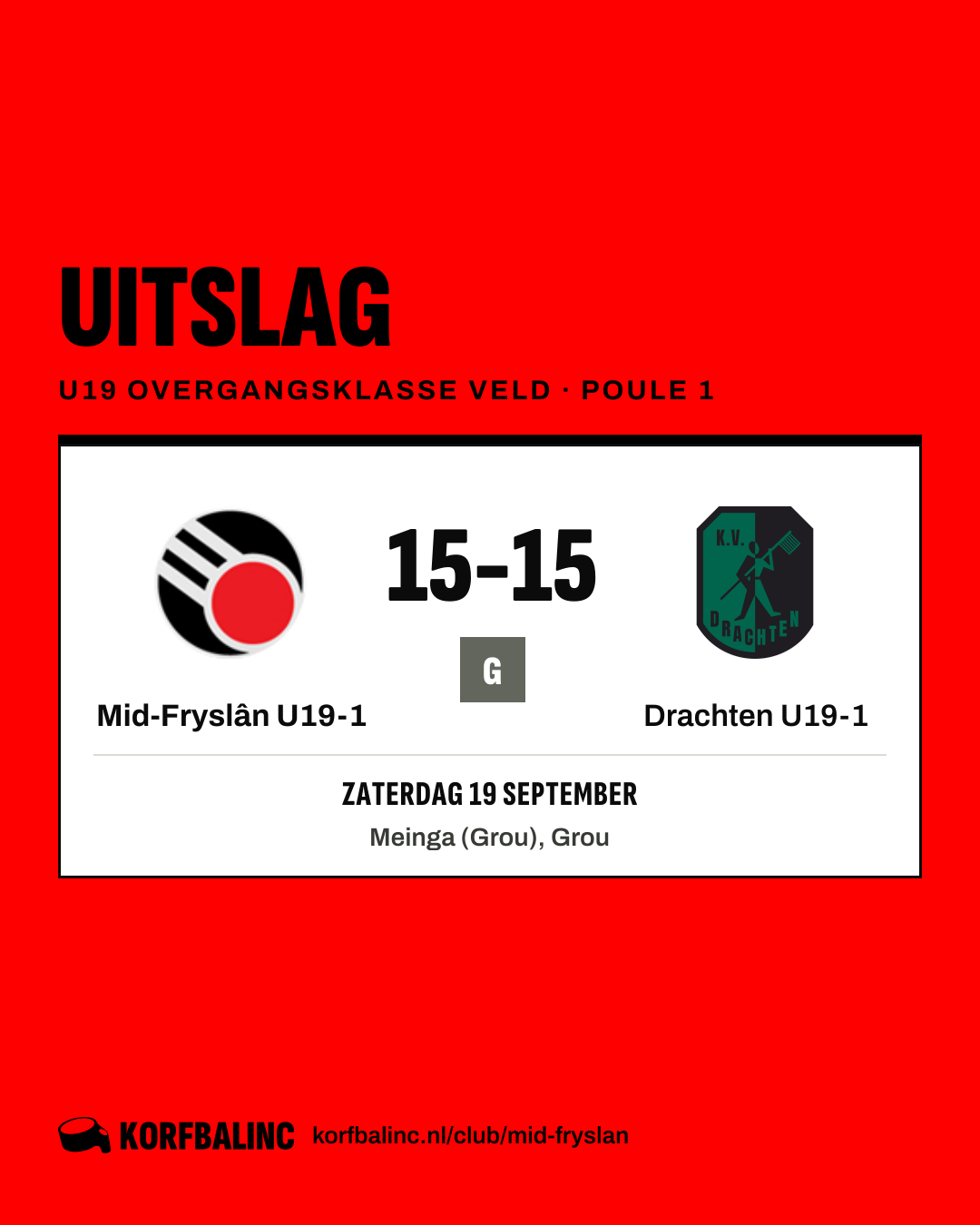 Mid-Fryslân U19-1 - Drachten U19-1