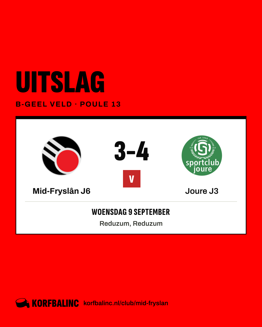Mid-Fryslân J6 - Joure J3