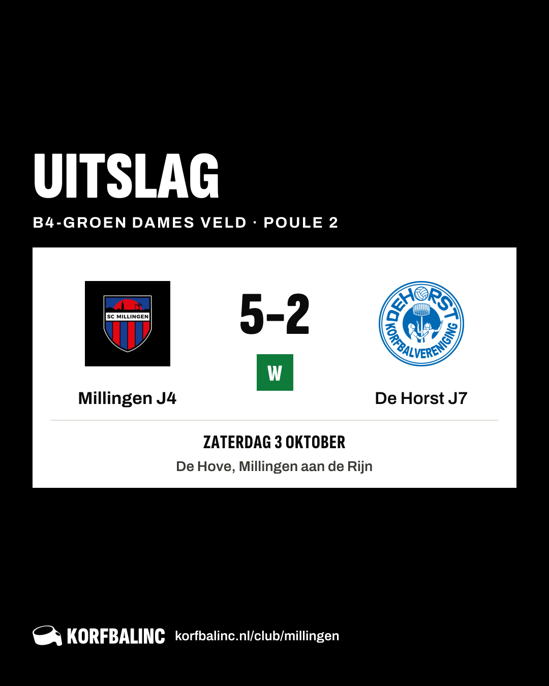 Millingen J4 - De Horst J7