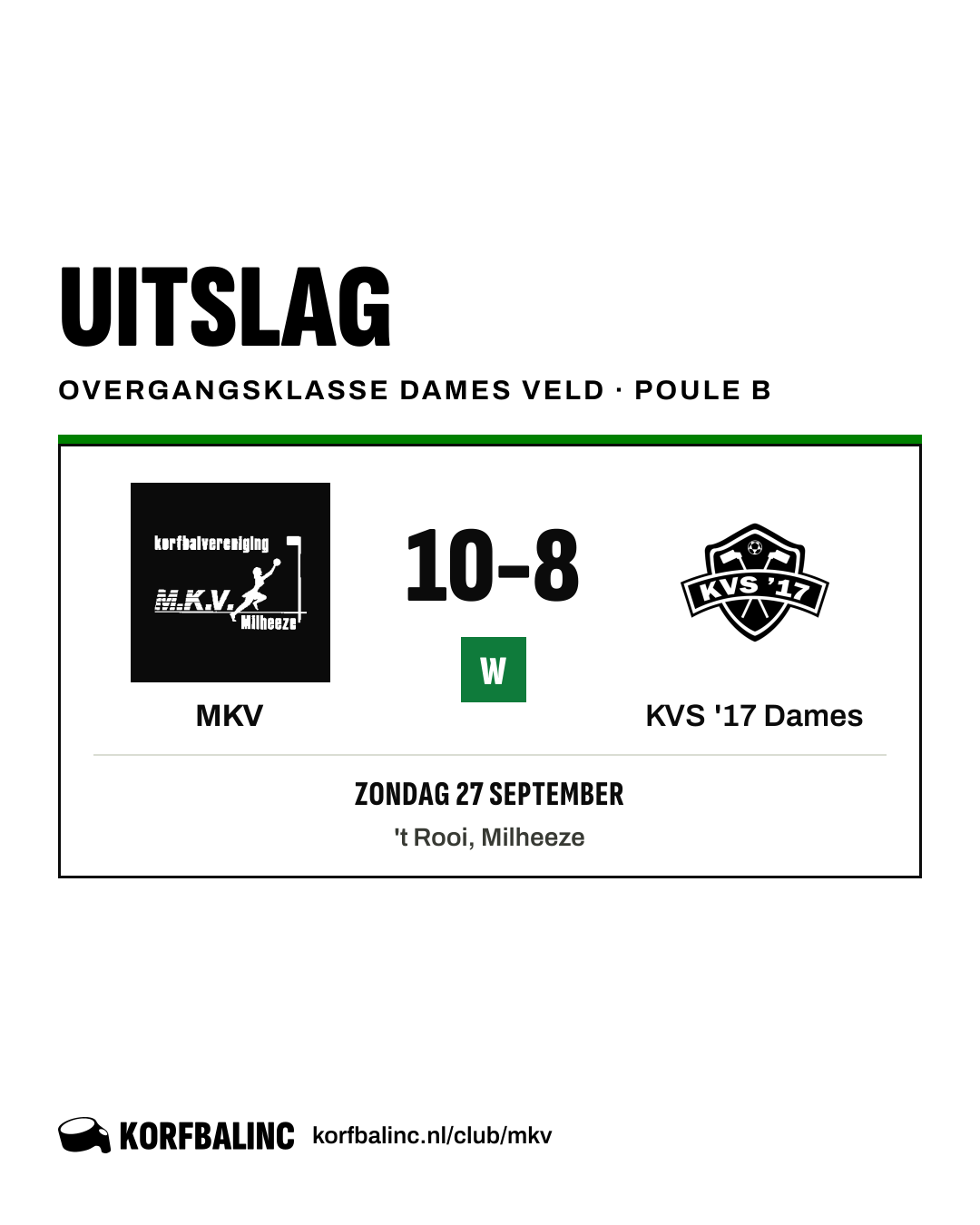 MKV - KVS '17 Dames