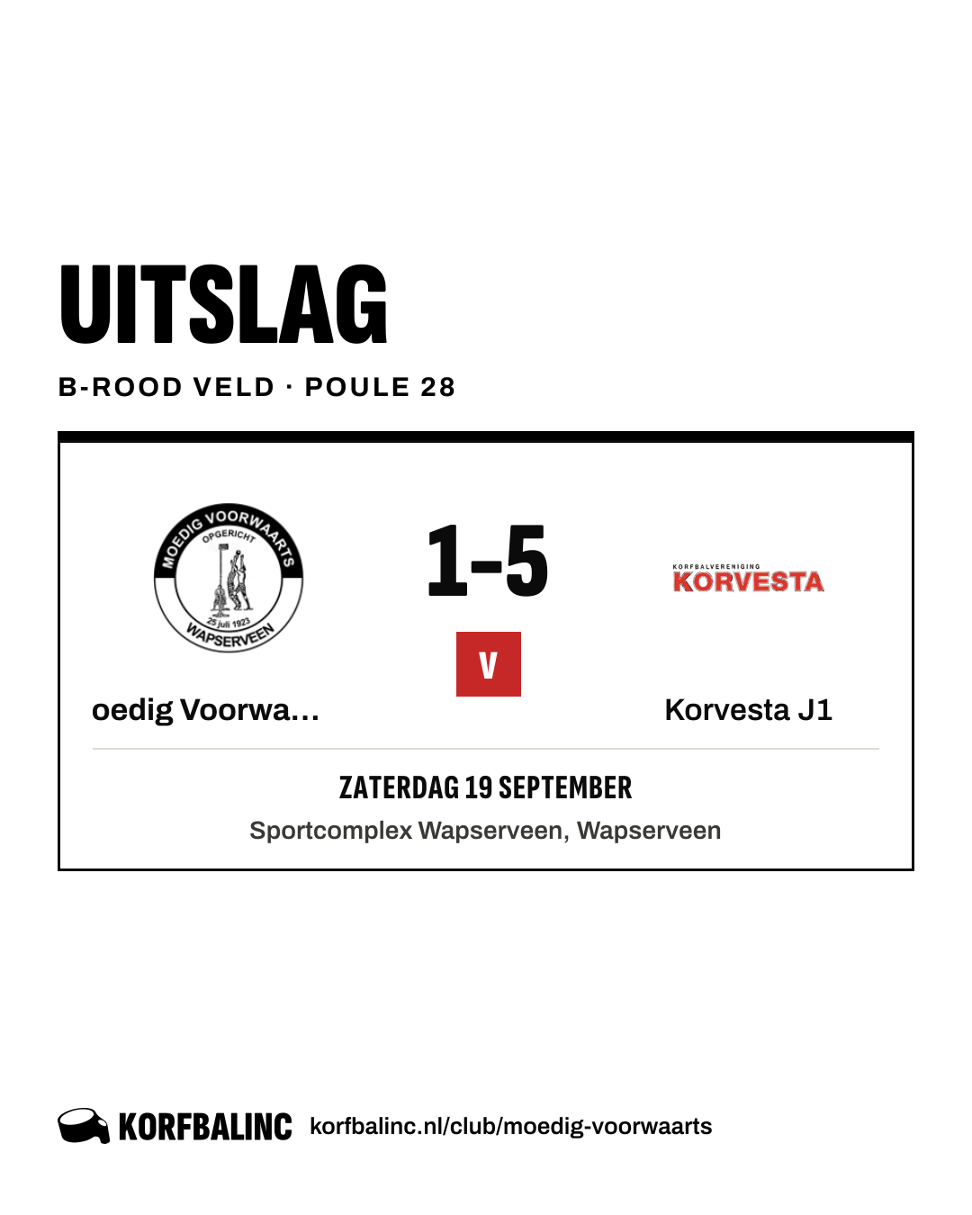 Moedig Voorwaarts J1 - Korvesta J1