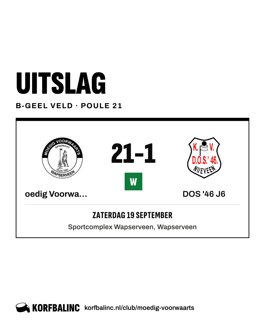 Moedig Voorwaarts J2 - DOS '46 J6