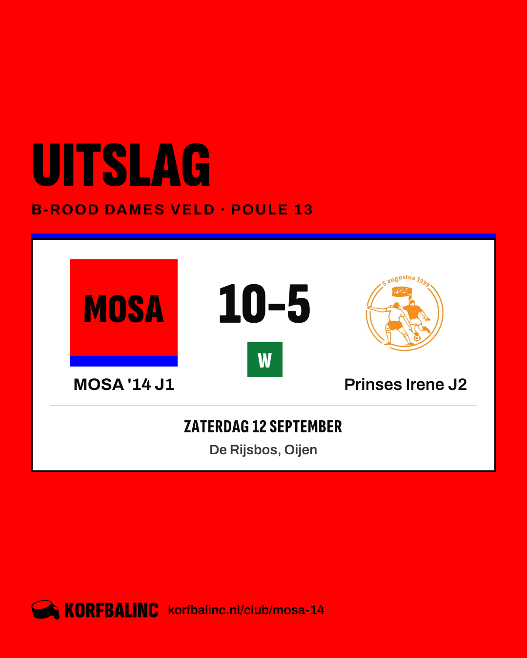 MOSA '14 J1 - Prinses Irene J2