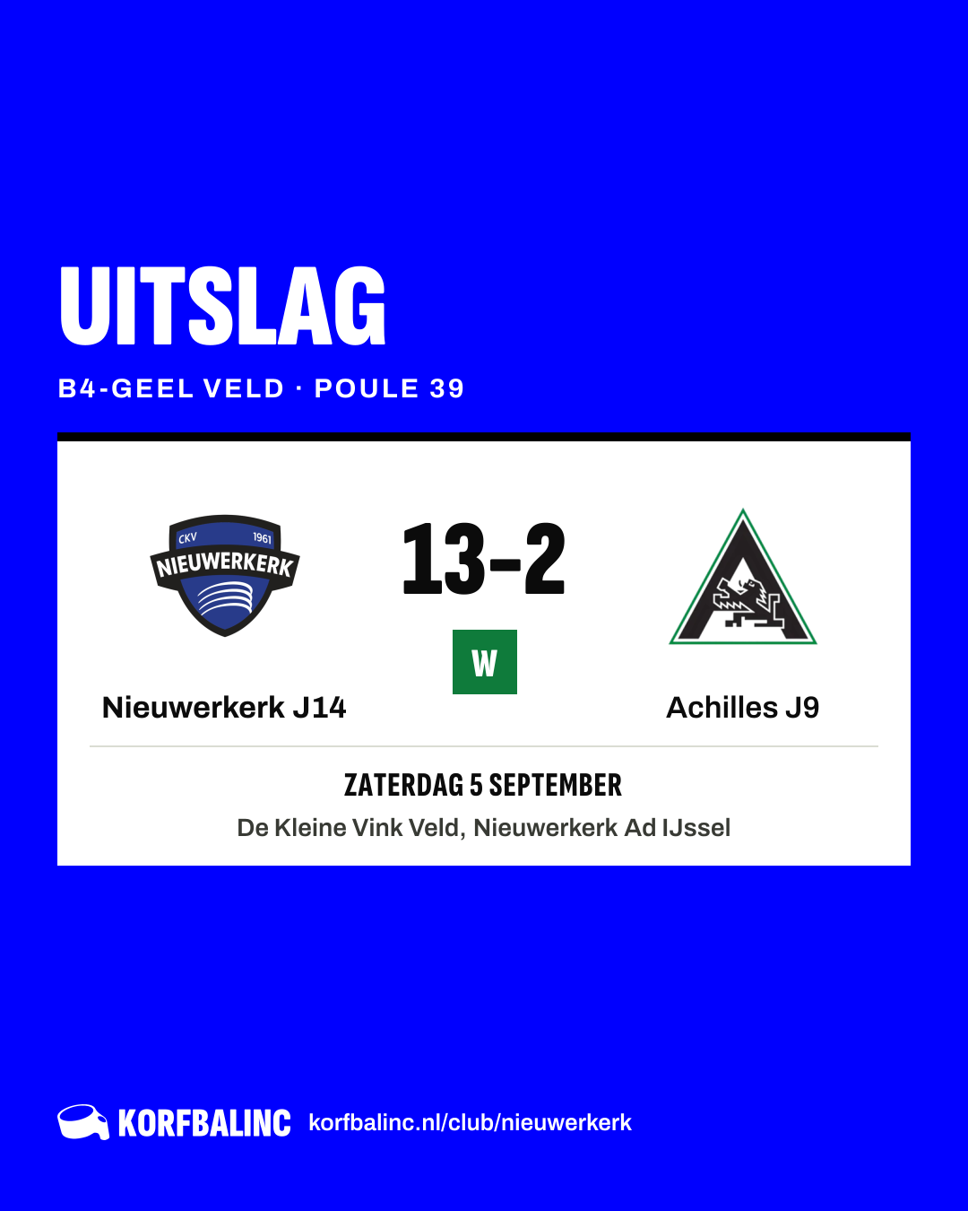 Nieuwerkerk J14 - Achilles J9