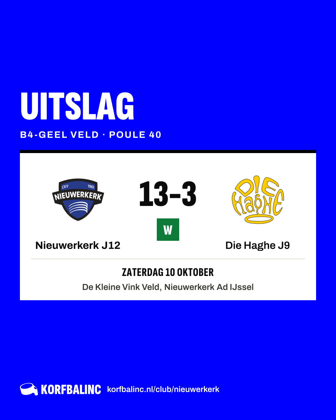 Nieuwerkerk J12 - Die Haghe J9