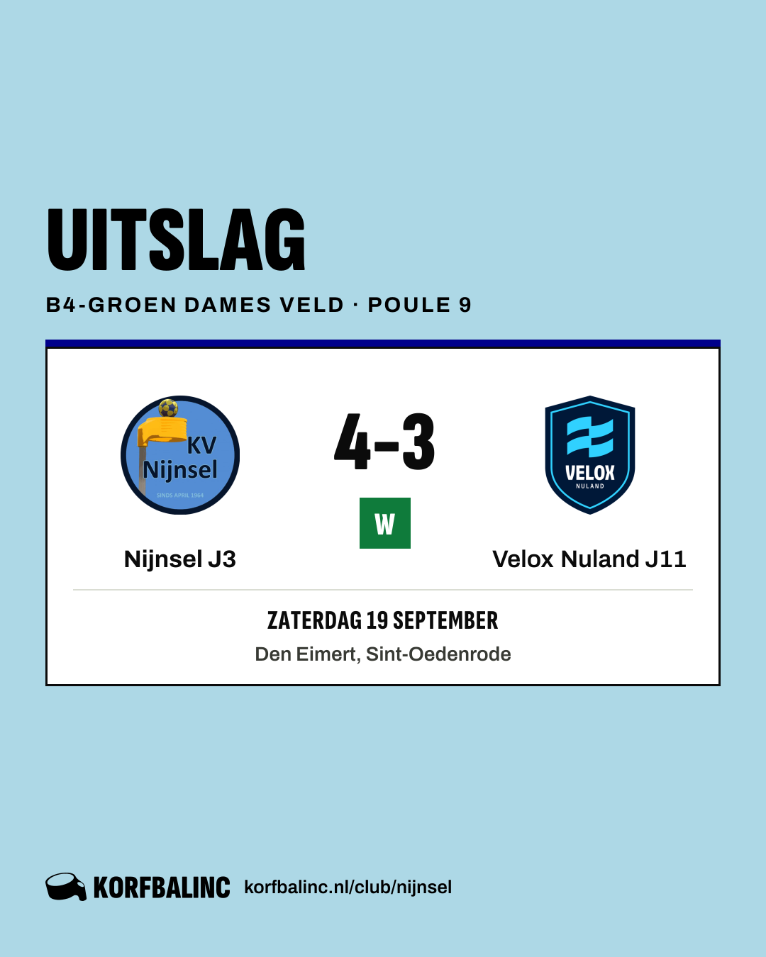 Nijnsel J3 - Velox Nuland J11