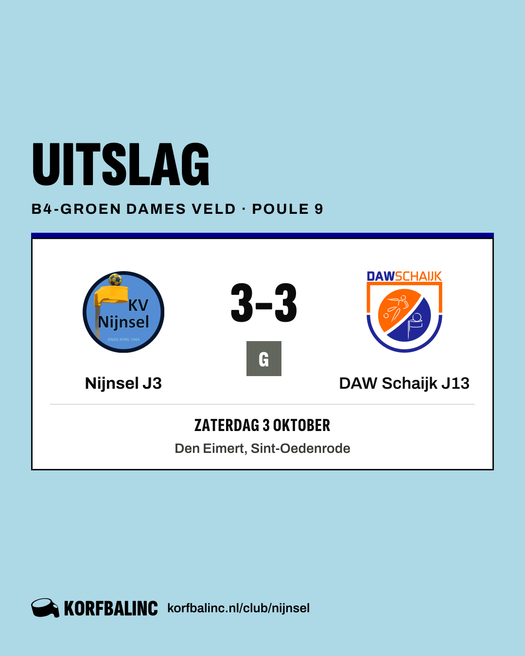 Nijnsel J3 - DAW Schaijk J13