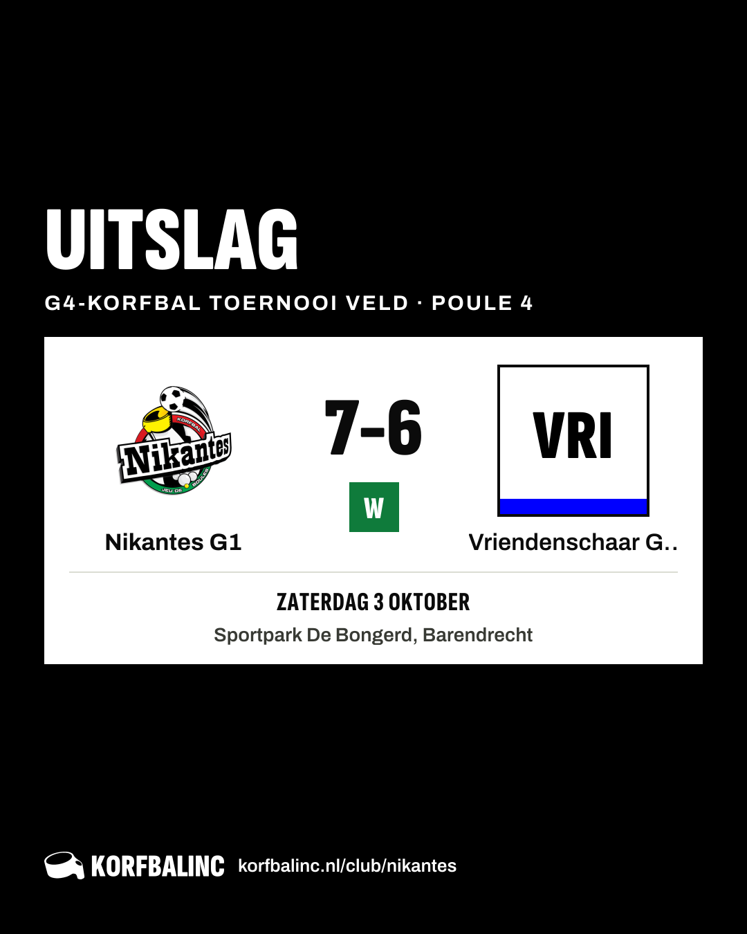 Nikantes G1 - Vriendenschaar G1