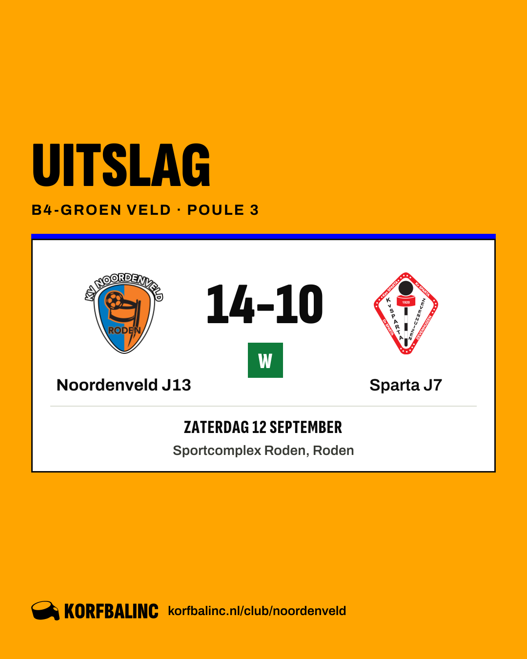 Noordenveld J13 - Sparta J7