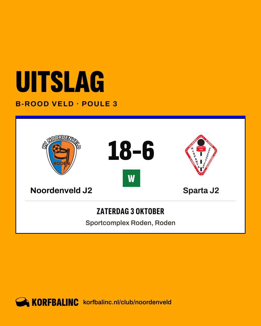 Noordenveld J2 - Sparta J2