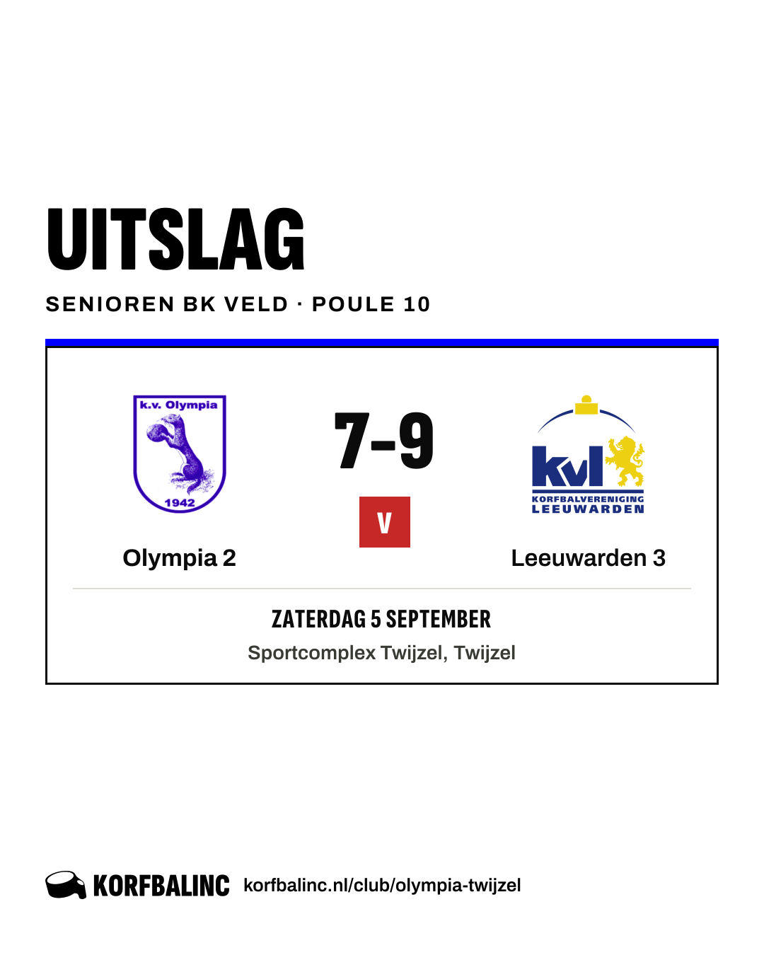 Olympia 2 - Leeuwarden 3