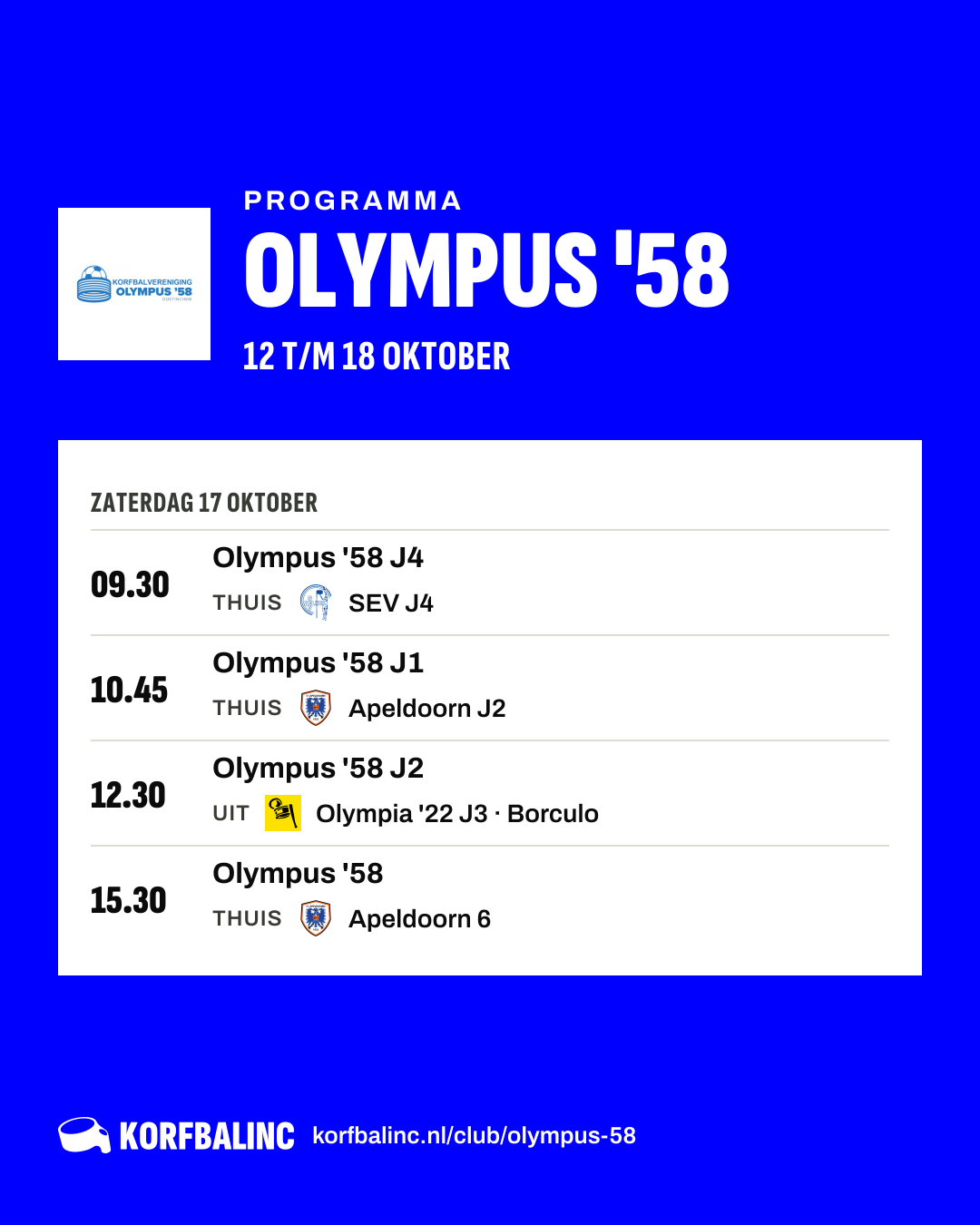 Uitslagen Olympus '58