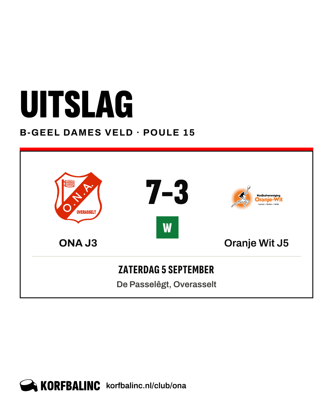 ONA J3 - Oranje Wit J5