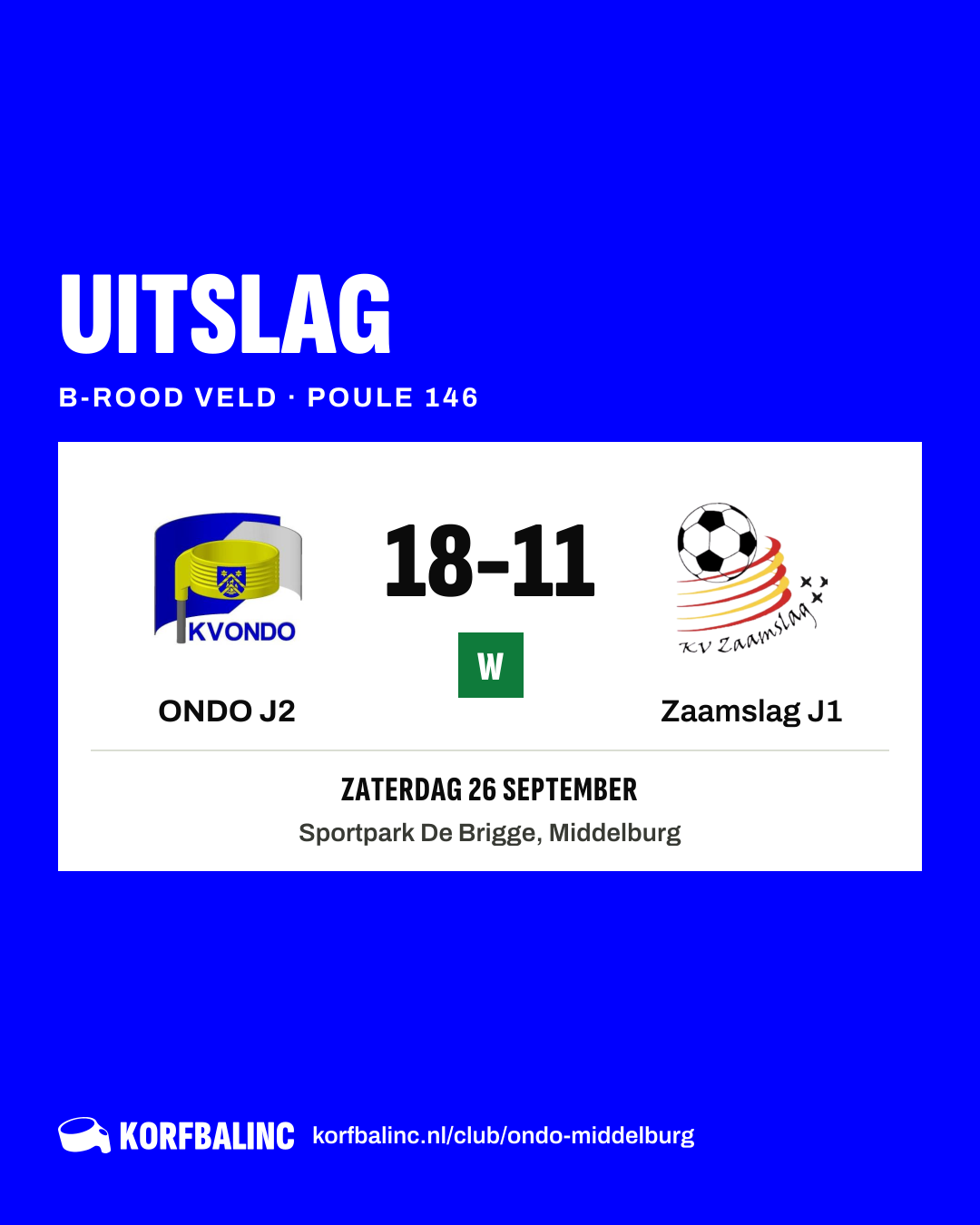 ONDO J2 - Zaamslag J1