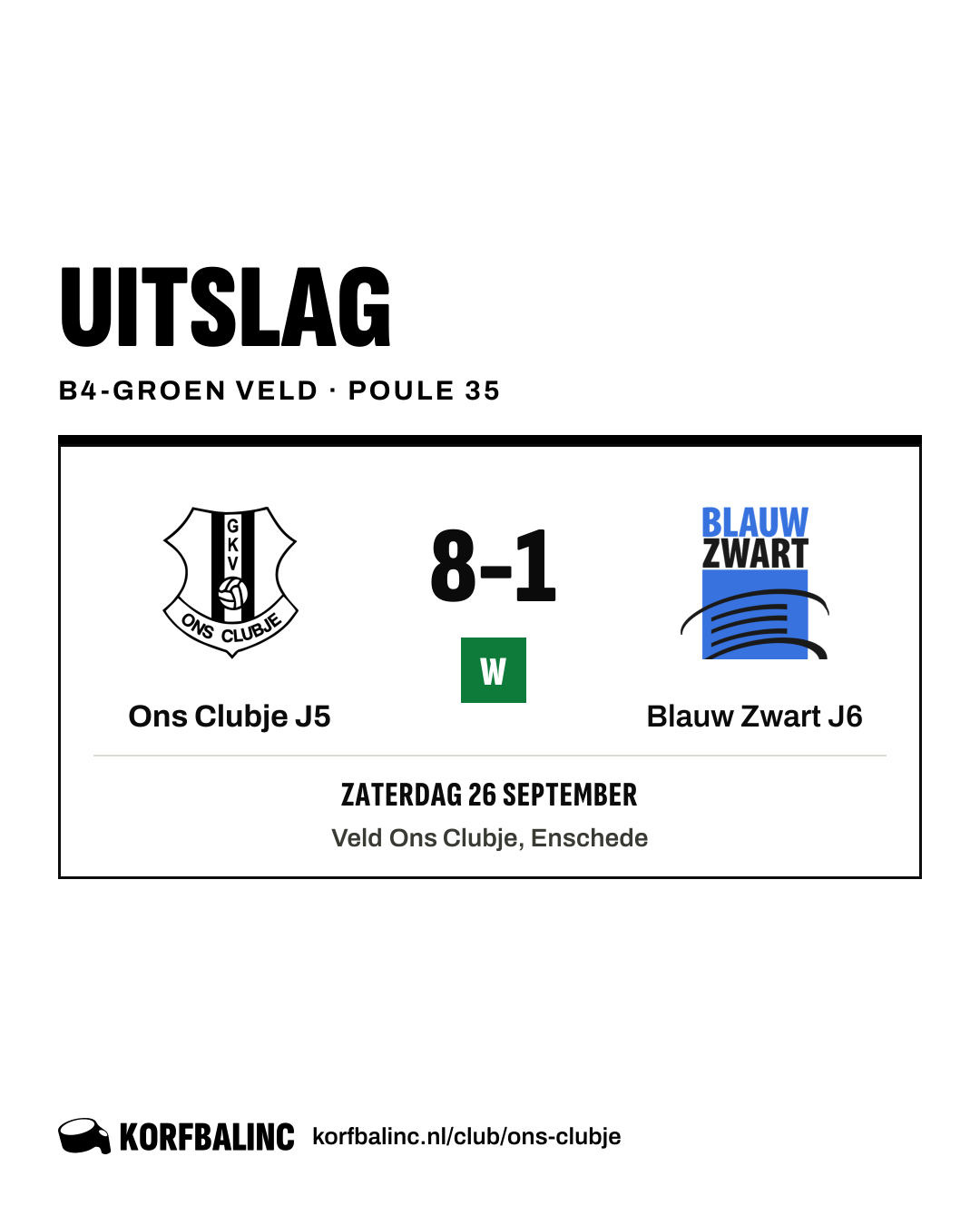 Ons Clubje J5 - Blauw Zwart J6