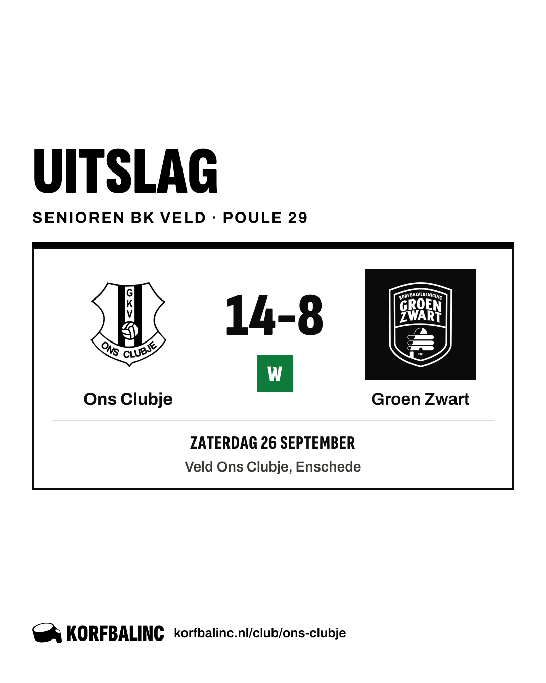 Ons Clubje - Groen Zwart