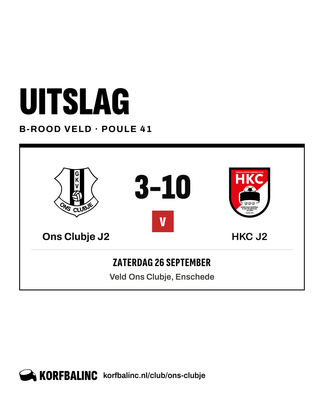 Ons Clubje J2 - HKC J2