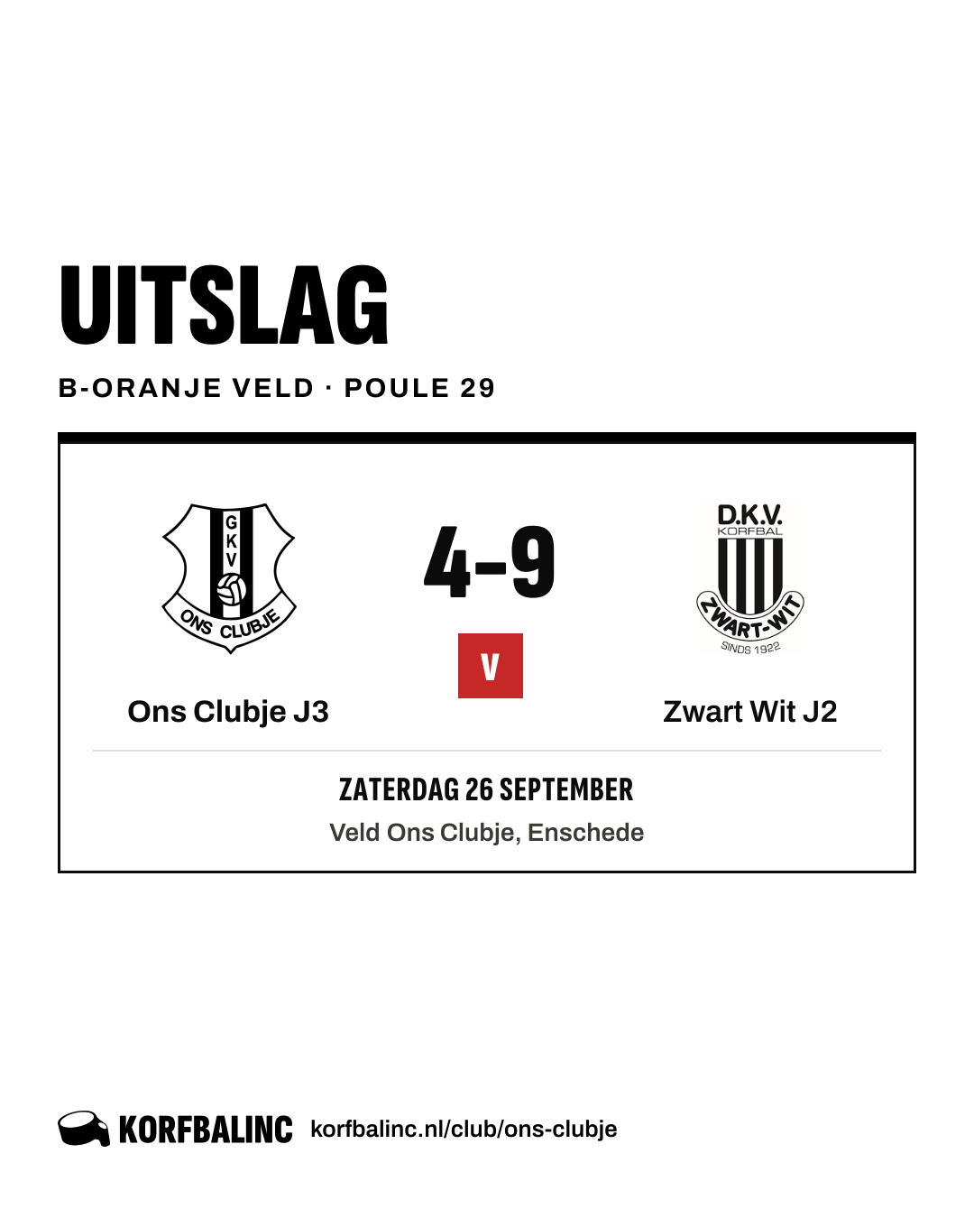 Ons Clubje J3 - Zwart Wit J2