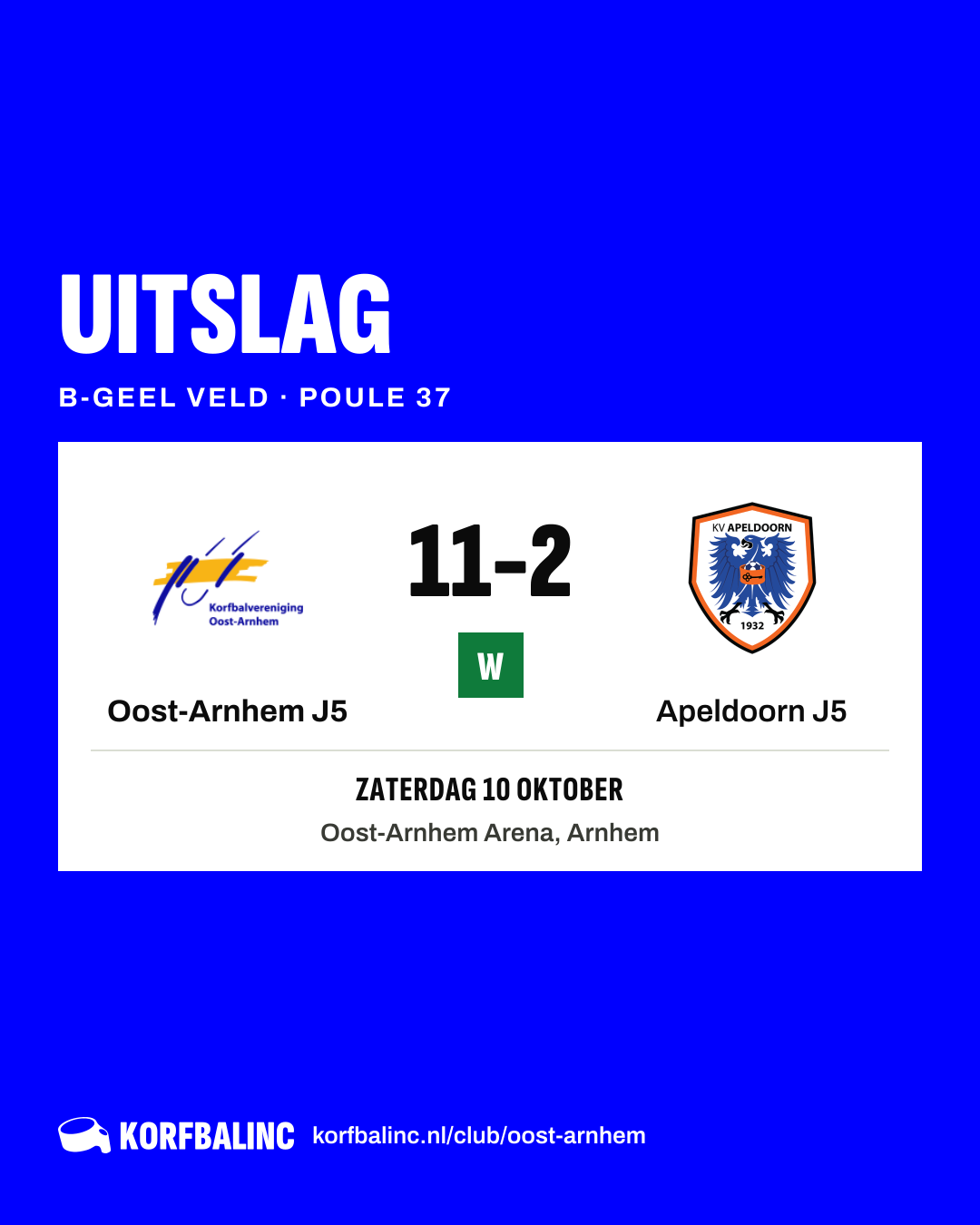 Oost-Arnhem J5 - Apeldoorn J5