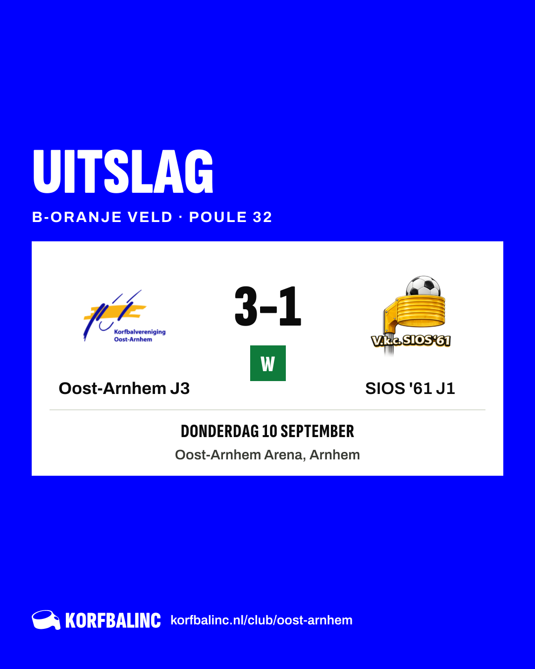 Oost-Arnhem J3 - SIOS '61 J1
