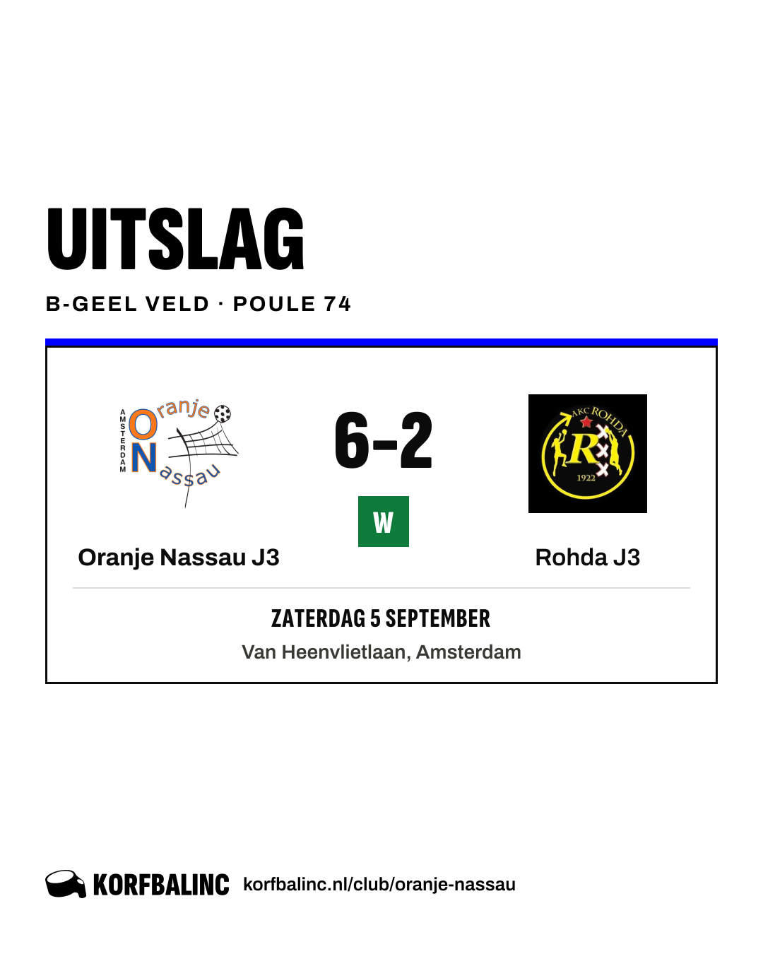 Oranje Nassau J3 - Rohda J3