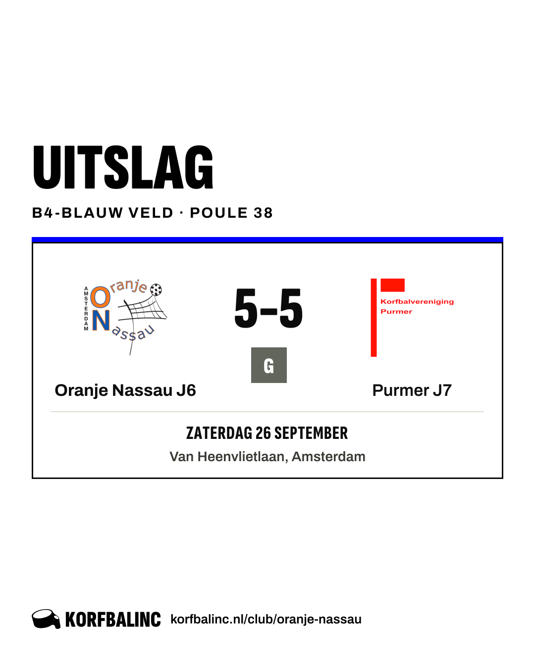 Oranje Nassau J6 - Purmer J7
