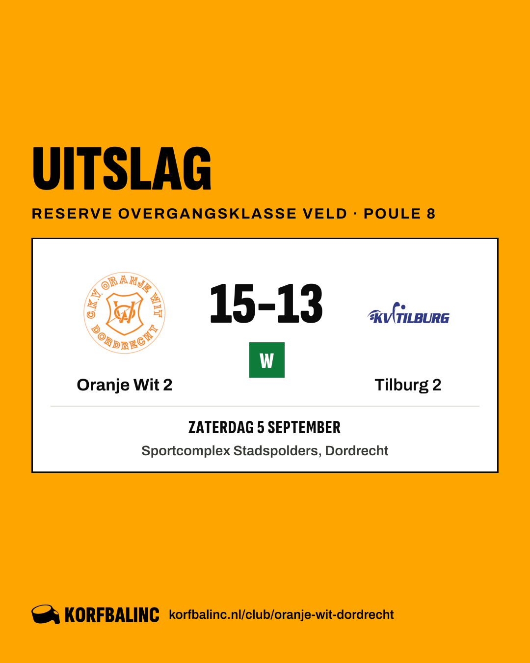 Oranje Wit 2 - Tilburg 2