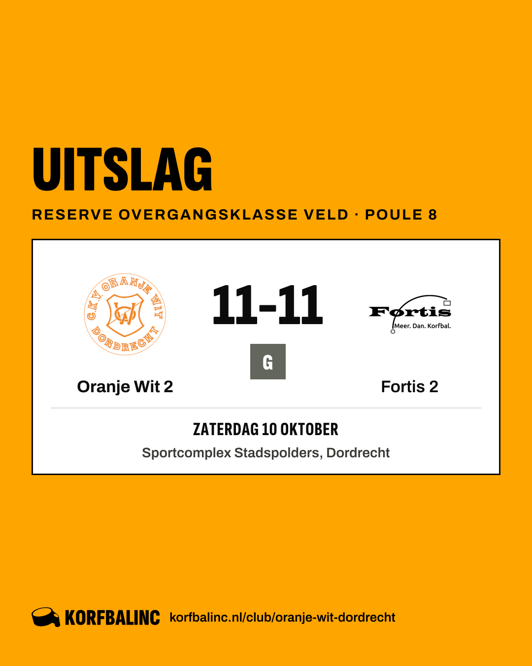 Oranje Wit 2 - Fortis 2