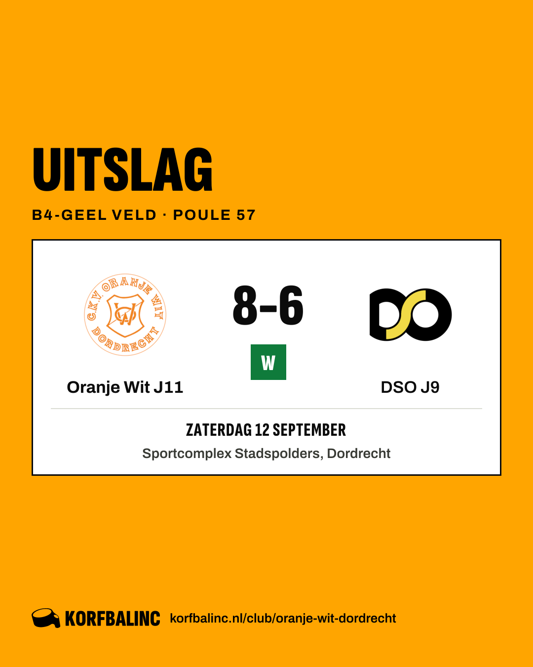 Oranje Wit J11 - DSO J9