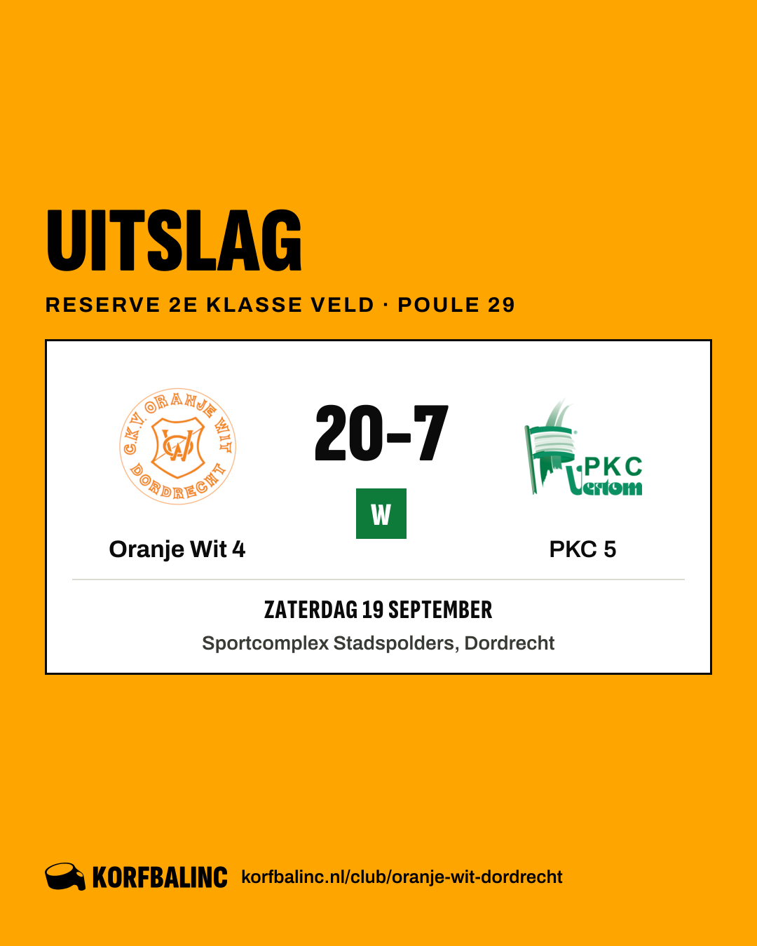 Oranje Wit 4 - PKC 5