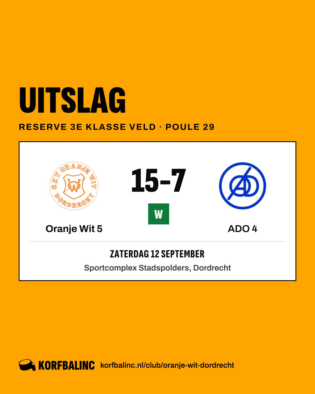 Oranje Wit 5 - ADO 4
