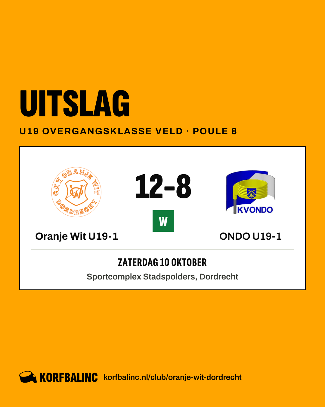 Oranje Wit U19-1 - ONDO U19-1