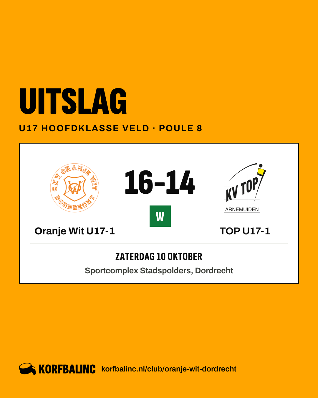 Oranje Wit U17-1 - TOP U17-1