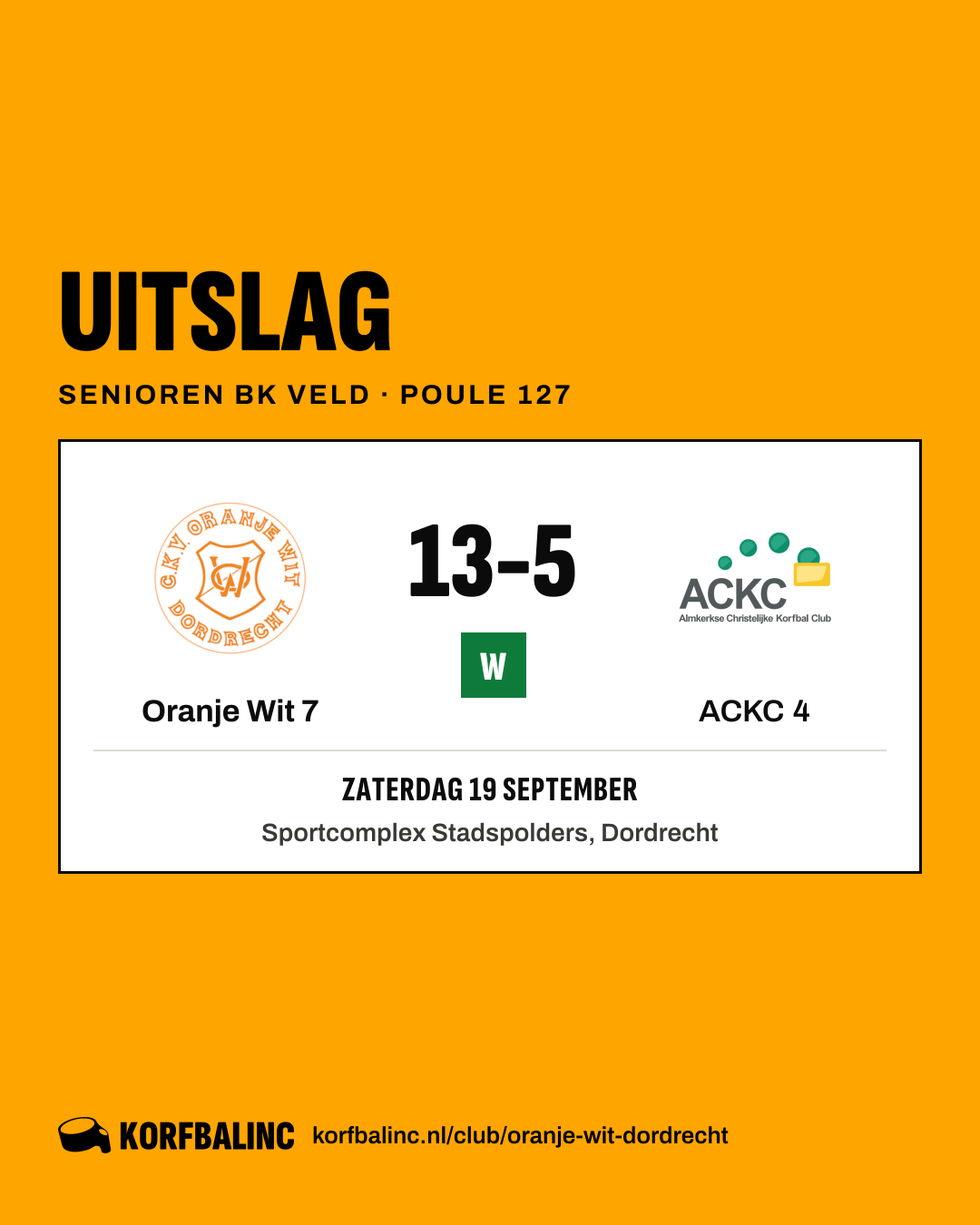 Oranje Wit 7 - ACKC 4