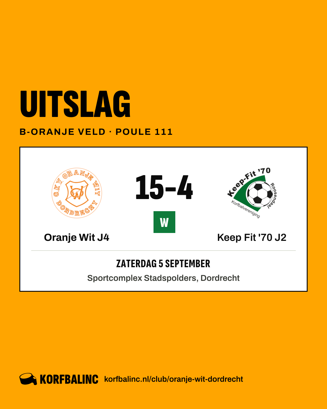 Oranje Wit J4 - Keep Fit '70 J2