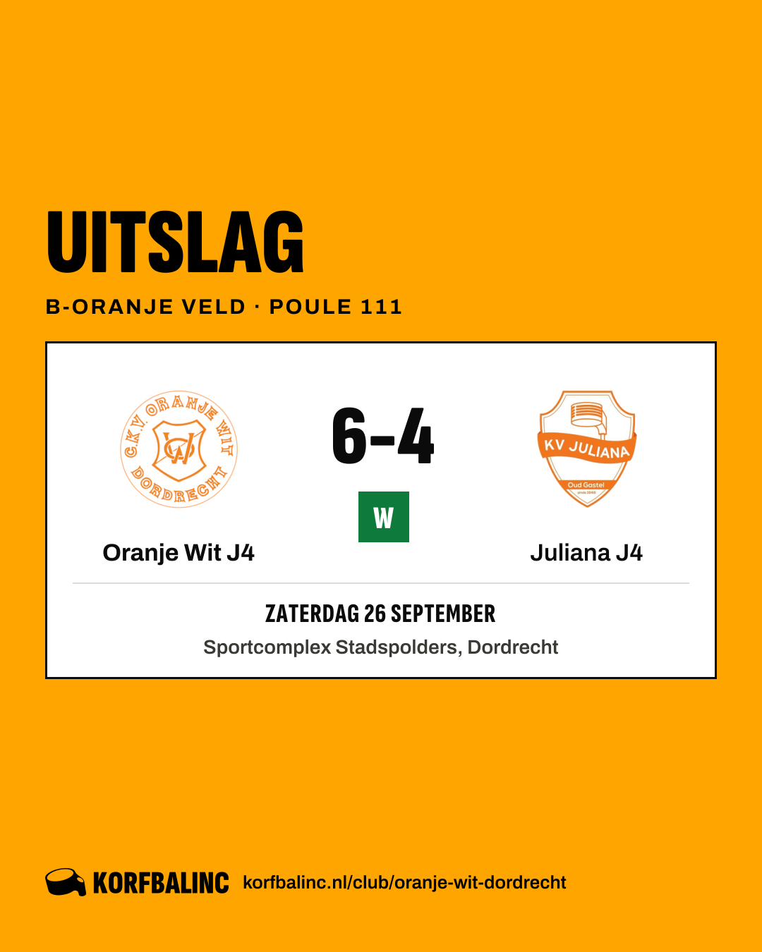 Oranje Wit J4 - Juliana J4
